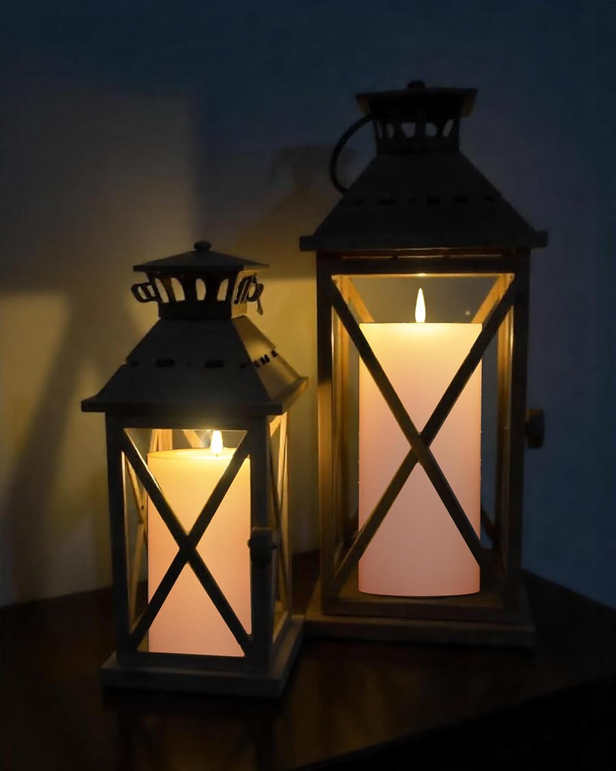 Gmnee 3"x4" Outdoor Waterproof Flameless Candles with Remote and Timers, LED Candles, Battery Operated Candles, Electric Fake Pillar Candles for Patio, Porch, and Lanterns Decor (Ivory, Plastic)