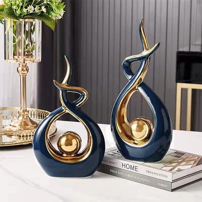 Norrclp Home Decor Modern Abstract Art Ceramic Statue Table Decorations for Dining Room Living Room Office Centerpiece