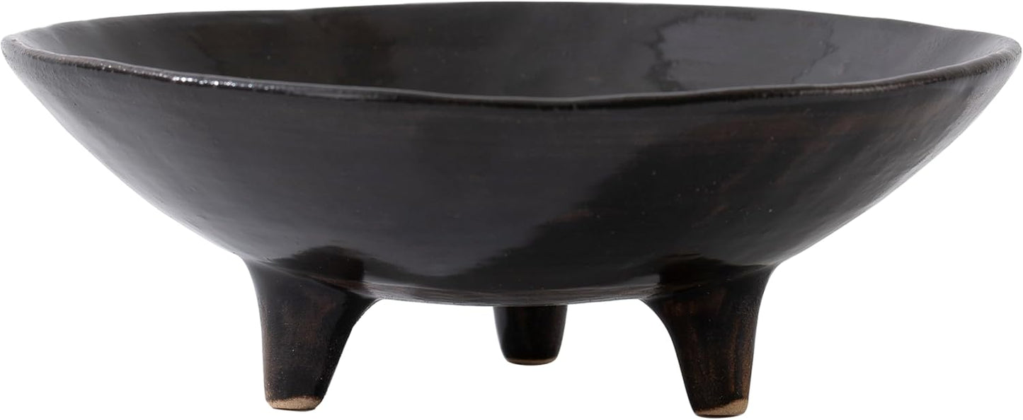 6" Small Decorative Bowl, Multi-Purpose Decorative Bowls for Keys, Candy and Home Decor, Ceramic Bowl （Retro White）