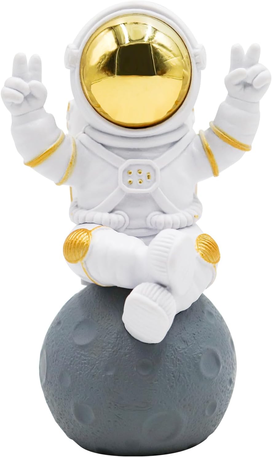 Astronaut Statue Decor, Resin Spaceman Figurine Decorations, Cute Mini Space Figure Ornament, Abstract Aesthetic Decorative Sculpture for Home Office Desk Shelf Tabletop - 2.9 Inch