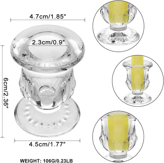 Glass Taper Candle Holder Set of 6 - Clear Crystal Candlestick Holders for Tapered Candles, Elegant Candle Stick Holder Set for Wedding Party Christmas Thanksgiving Festival (6, Transparent)