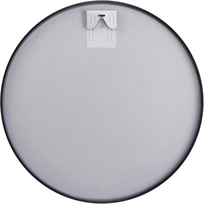 Itrue 12 Inch Small Round Decorative Wall Mirror, HD Silver-Coated Glass with Brushed Black Metal Frame, Minimalist Modern Accent Mirror for Vanity, Narrow Walls, Bathroom, Bedroom & Entryway