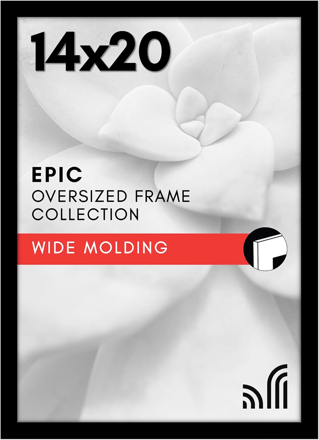 Americanflat 16x20 Picture Frame with Polished Plexiglass - Black Picture Frame - Wide Photo Frames Made of Engineered Wood for Vertical or Horizontal Wall Display - Epic Collection - Black - Colors C