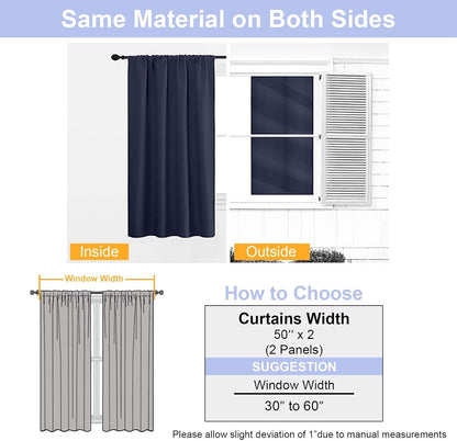 Simplebrand Ava Sage Green Blackout Curtains for Bedroom 63 Inch Length 2 Panels Set, Solid Thermal Insulated Energy Saving Rod Pocket Window Treatment Curtains Blackout Drapes, W40 x L63 Inch, Sage - Colors B