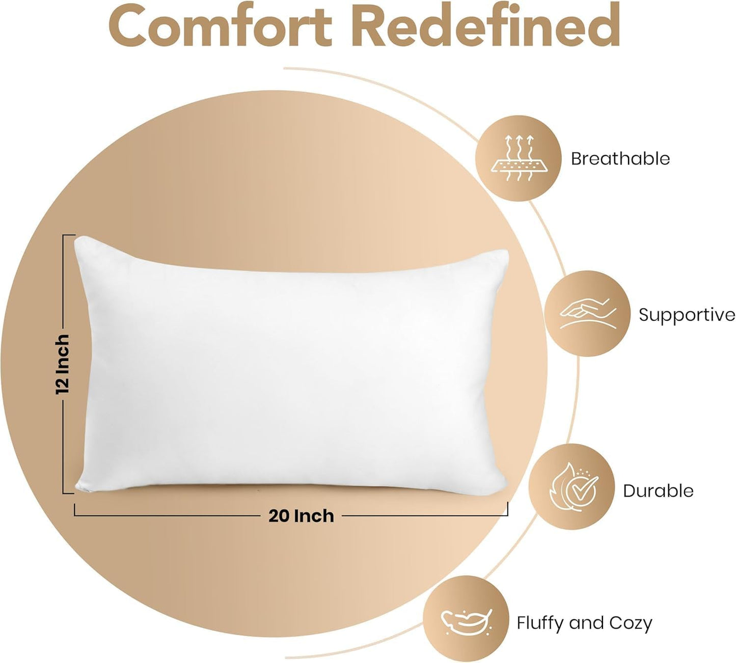 Utopia Bedding Outdoor Pillow Inserts 18 x 18 Inches (Pack of 4, White), Water Resistant Garden Throw Pillows for Patio and Porch Furniture