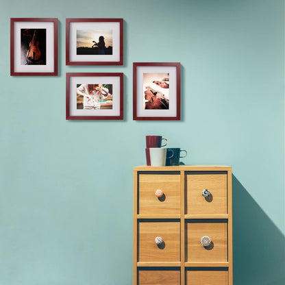 Egofine 12x16 Picture Frame Black, Covered by Plexiglass Made of Solid Wood, Display Pictures 9x12 and 11x14 with Mat or 12x16 Without Mat, for Wall Mounting Photo Frame - Colors A