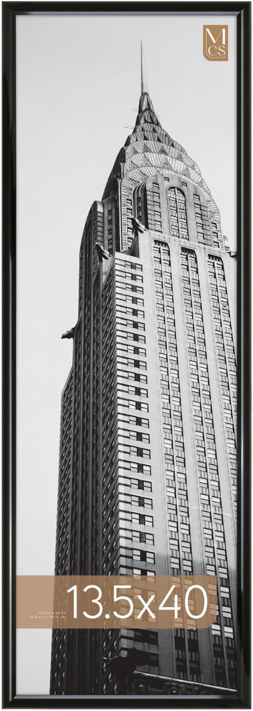 MCS Trendsetter 24x36 Poster Frame Black High-Gloss, Vertical & Horizontal Wall Hanging Large Picture Frame for Photos, Posters & Art Prints (1-Pack)