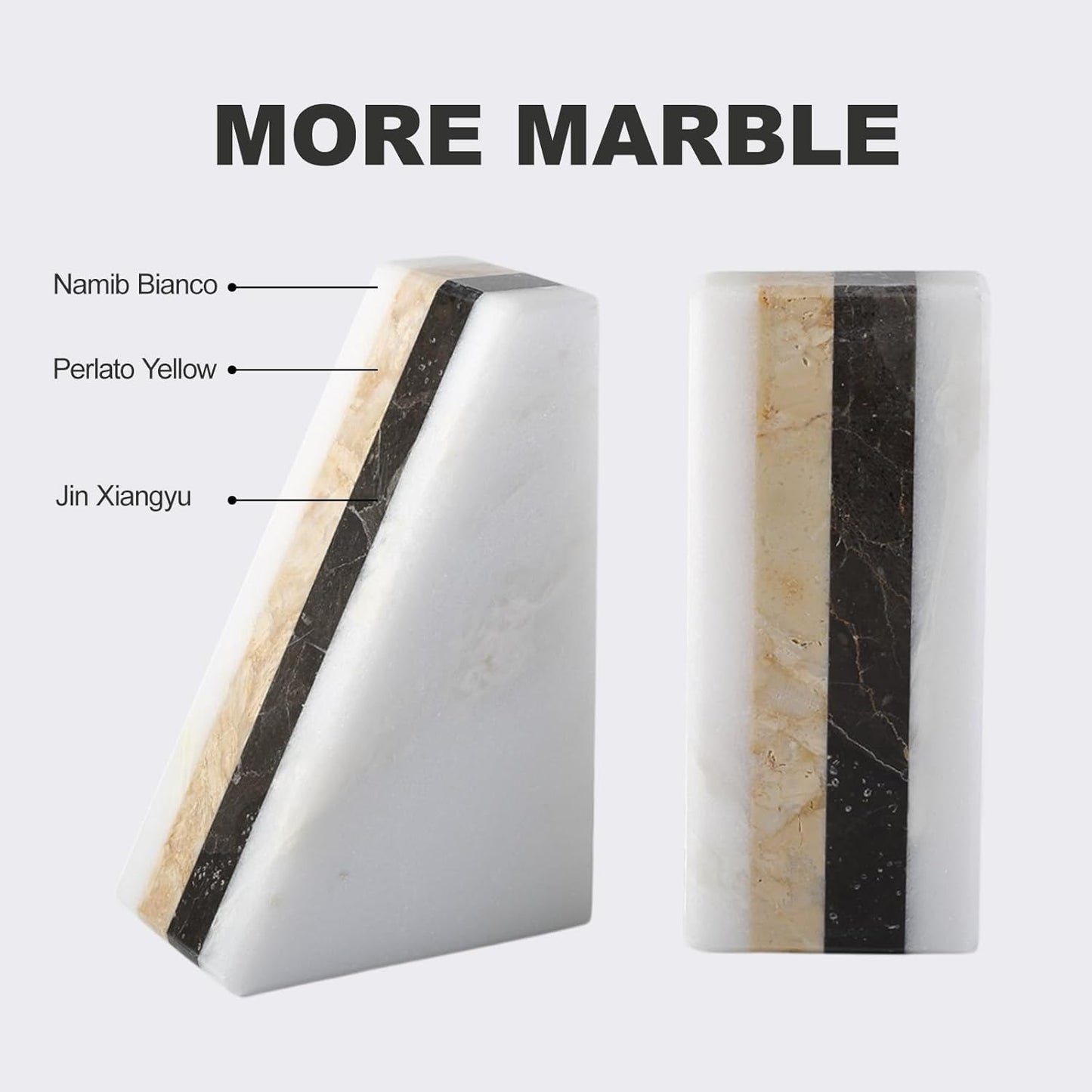 Karibiber Travertine Bookends for Heavy Books, Marble Decorative Bookends for Shelves, Heavy-Duty Stone Book Ends for Hardback Book & Cookbooks, Unique Book Stopper & Holder, Travertino Italy