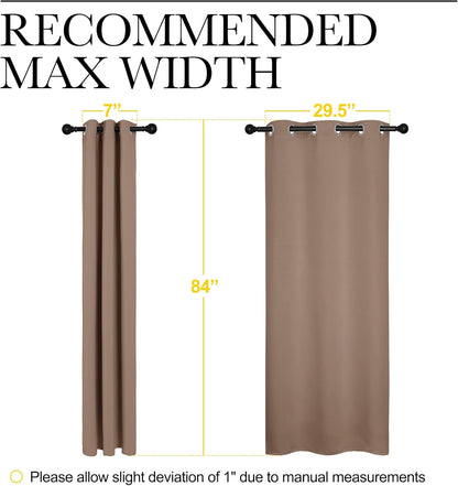 NICETOWN Halloween Pitch Black Solid Thermal Insulated Grommet Blackout Curtains/Drapes for Bedroom Window (2 Panels, 42 inches Wide by 63 inches Long, Black) - Colors D
