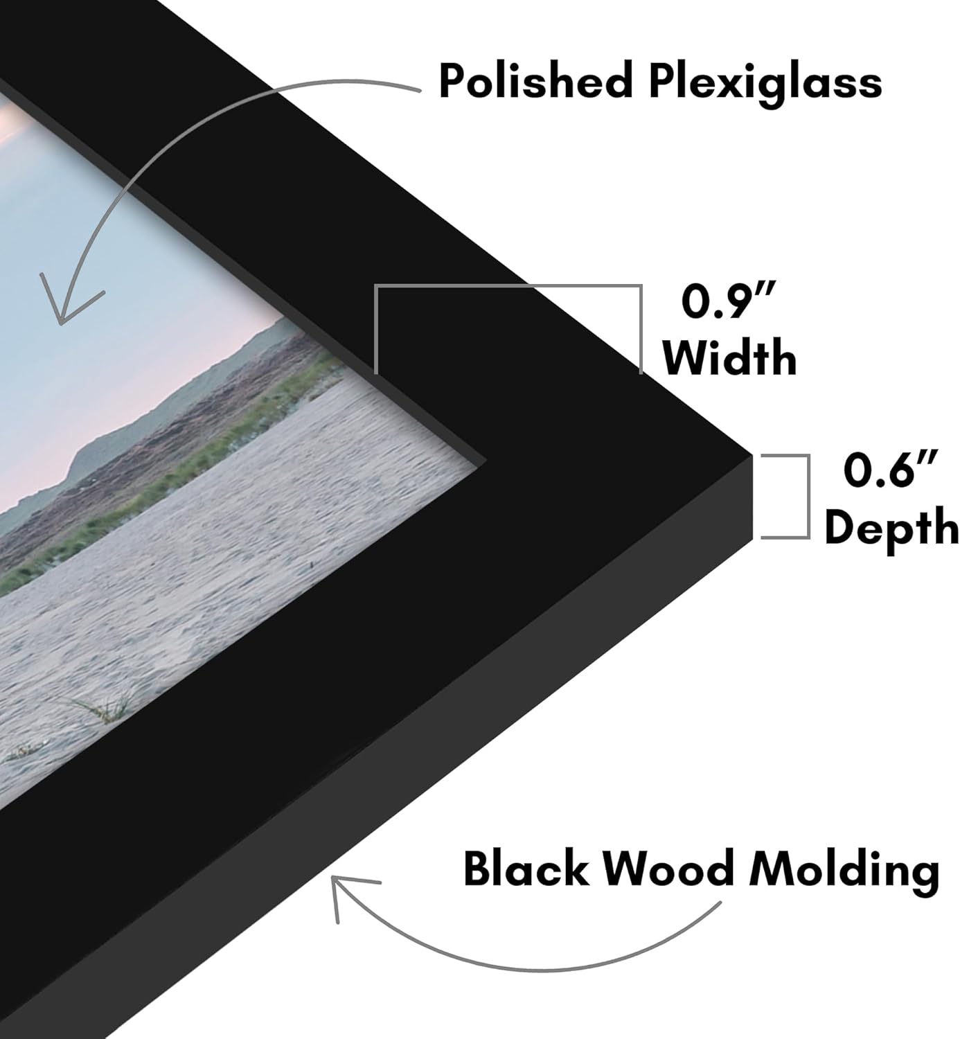 Americanflat 12x18 Poster Frame with Shatter-Resistant Glass - Signature Collection - Gallery-Style Frames Made of Engineered Wood - Photo Frame for Wall Display - Black - Colors B