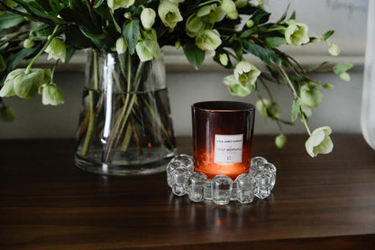 Alice Lane Original Bubble Candle Dish – Chic Smoky Glass Candle Dish for Home Decor – Decorative Modern Candle Holder for Small Candles & Diffusers