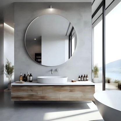 USHOWER Bathroom Mirrors for Over Sink, 36 Inch Circle Mirror with Metal Frame, Black Wall Mirror for Vanity, Entryway, Living Room, Hallway and Bedroom Decor
