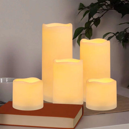 Enpornk Set of 24 Flameless Led Battery Opeated (D2.2'' x H4''5''6'') Waterproof Outdoor Indoor Candles with 10-Key Remotes and Cycling 24 Hours Timer