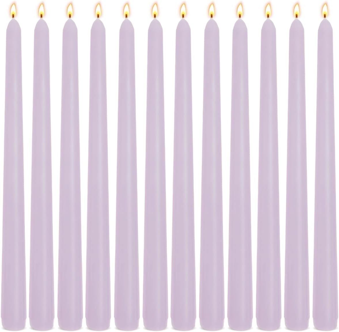 12-Pack Olive Green Taper Candles, 10 Inch Unscented Dripless Candlesticks, Long-Lasting Burn Time of 7-8 Hours, Perfect for Christmas Home Décor Spring and St. Patrick's Day