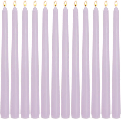 12-Pack Olive Green Taper Candles, 10 Inch Unscented Dripless Candlesticks, Long-Lasting Burn Time of 7-8 Hours, Perfect for Christmas Home Décor Spring and St. Patrick's Day