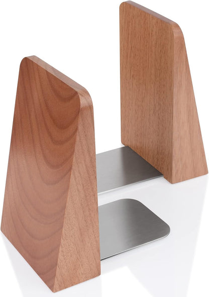 DRELIFAM Wood Handmade Book Ends to Hold Books Large Heavy Duty Bookends for Shelves Decorative Book End for Heavy Books