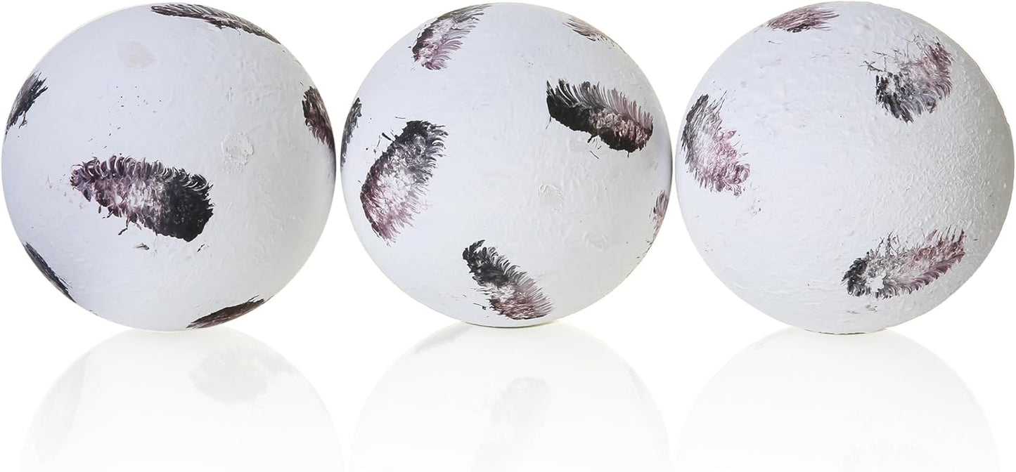 Set of 6 Decorative Orbs for Bowls and Vases - Circle Pattern - Resin Round Sphere Balls for Living, Dining Room Coffee Table Centerpiece Home Decor