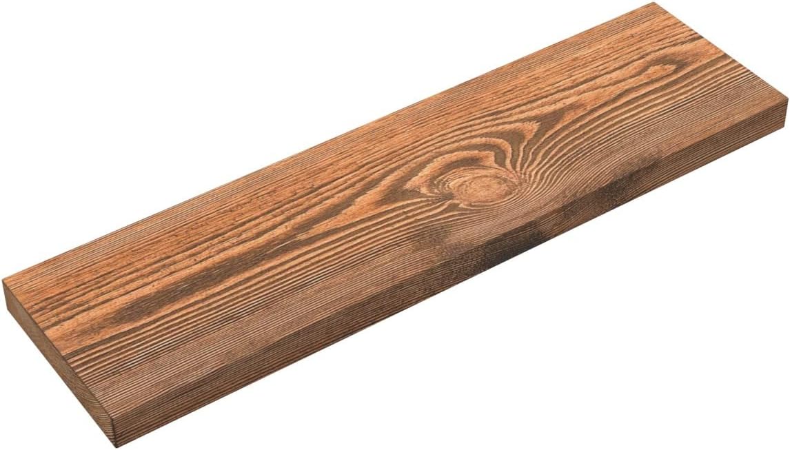 BAOBAB WORKSHOP Wood Floating Shelves for Wall Mounted, 16 inch Walnut Floating Shelf for Bathroom, Solid Wooden Wall Shelves for Kitchen Bedroom Farmhouse, Walnut Finish, 16 x 6.7, Set of 2