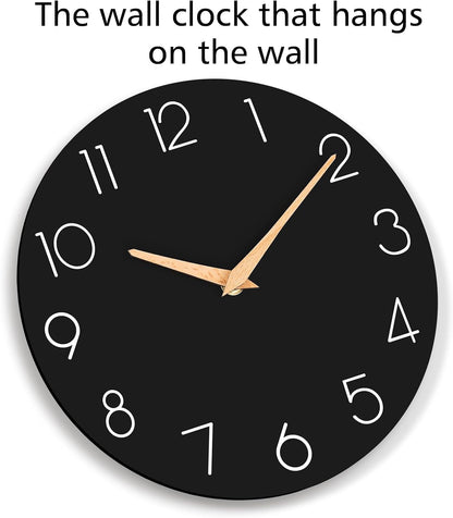 cicininc Wall Clock, Gray Silent Non-Ticking, Decorative Battery Operated Wall Clocks for Bedroom, Kitchen, Home, Office, School, Hotel (8 Inch)