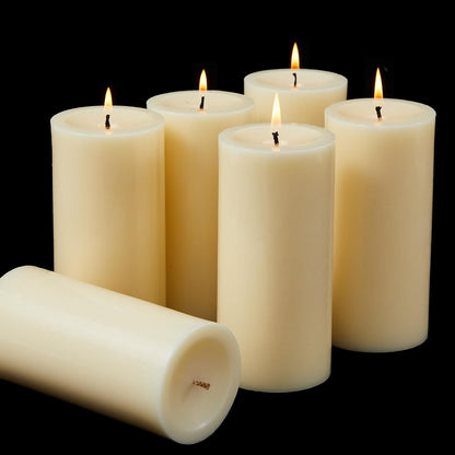 Ashlux 3x4 Inch White Pillar Candles, Set of 3 Wax, 56 Hours Long Burning, Unscented and Dripless Pillar Candles Bulk for Christmas Lights, Wedding, Parties, Spas, Home Decorative