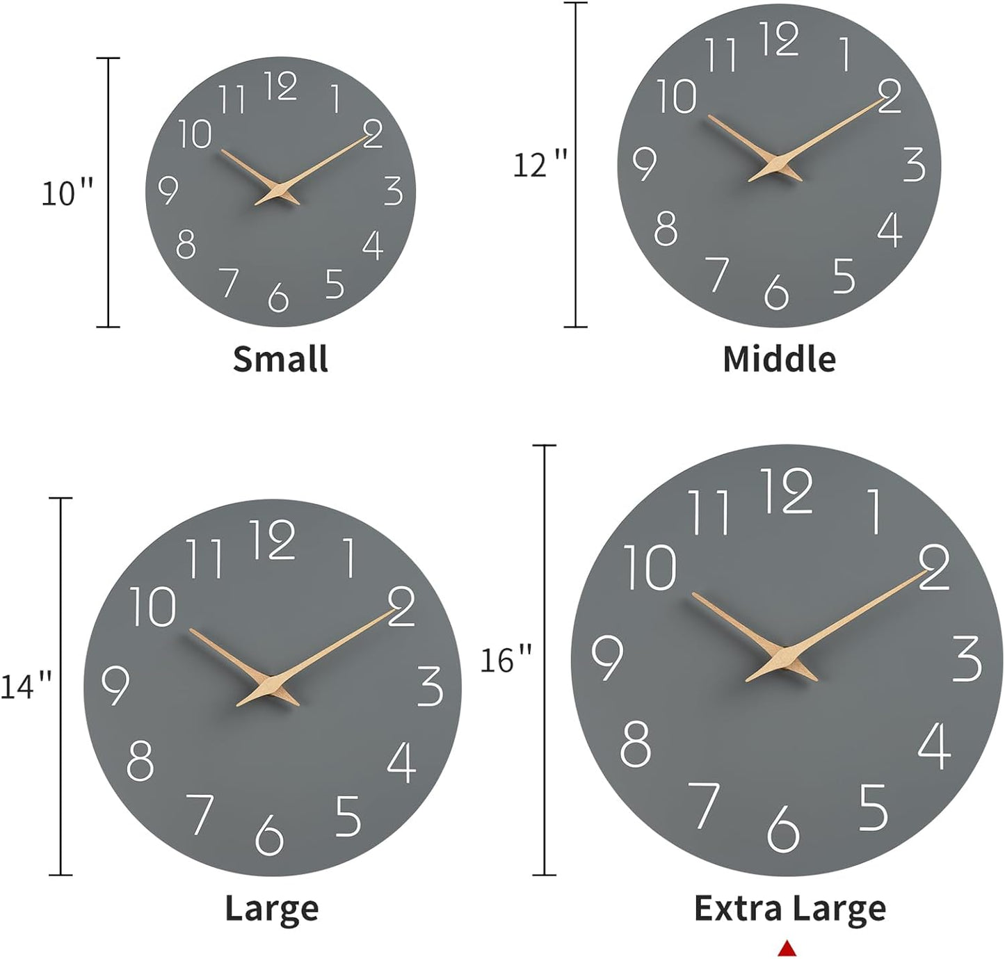 Mosewa Wall Clock 8 Inch Black Battery Operated Silent Non Ticking Simple Minimalist Rose Gold Numbers Decorative for Bedroom Living Room Kitchen Home Bathroom Office