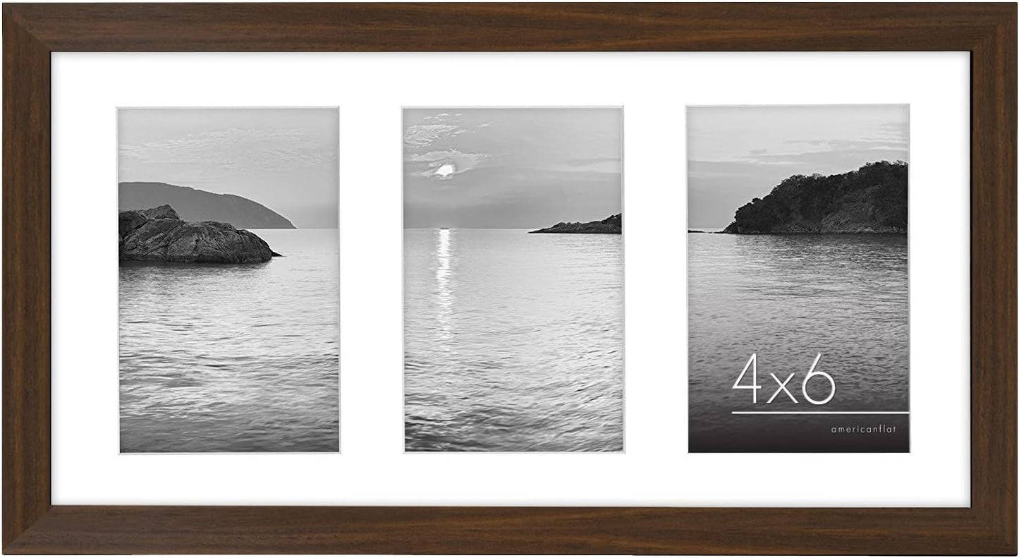 Americanflat 4x6 Collage Picture Frame with Shatter-Resistant Glass - Fits Five 4x6 Photos or Use as One 11x14 Picture Frame - Signature Collection - Collage Frames for Wall Display - Black