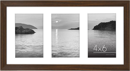 Americanflat 4x6 Collage Picture Frame with Shatter-Resistant Glass - Fits Five 4x6 Photos or Use as One 11x14 Picture Frame - Signature Collection - Collage Frames for Wall Display - Black