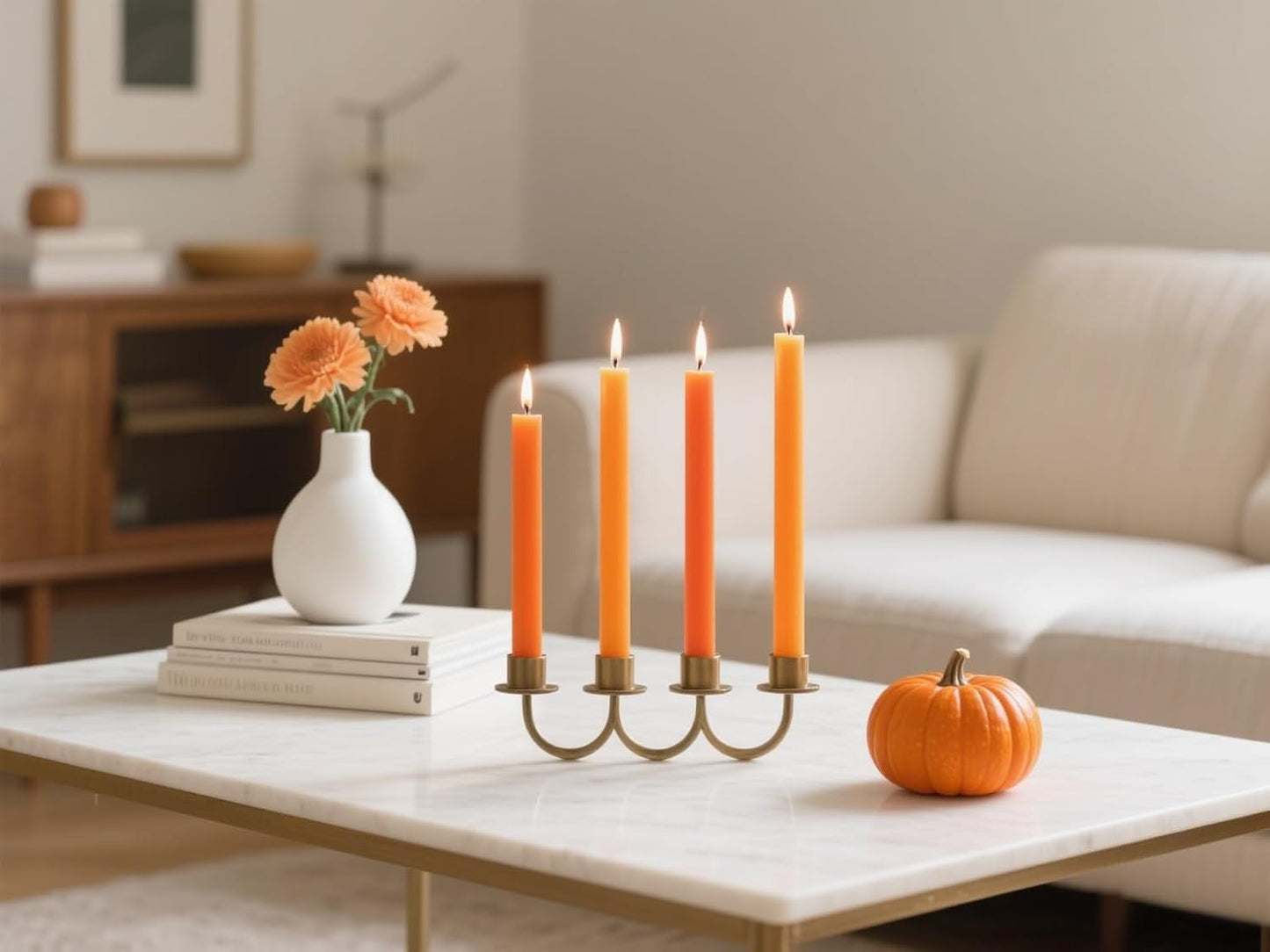 12-Pack Earth Tone Taper Candles, 10 Inch Unscented Dripless Candlesticks, Long-Lasting Burn Time of 7-8 Hours, Perfect for Fall Harvest Halloween Thanksgiving Dinners Parties and Home Décor