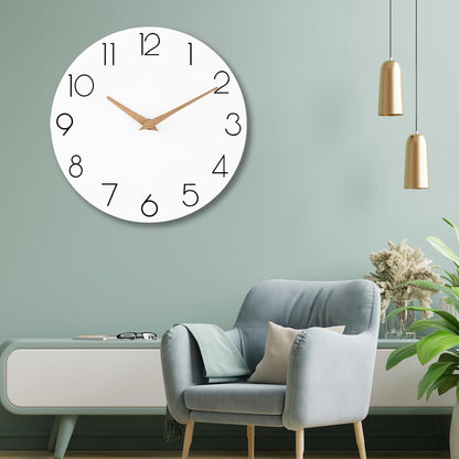 cicininc Wall Clock, Gray Silent Non-Ticking, Decorative Battery Operated Wall Clocks for Bedroom, Kitchen, Home, Office, School, Hotel (8 Inch)