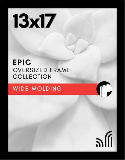 Americanflat 16x20 Picture Frame with Polished Plexiglass - Black Picture Frame - Wide Photo Frames Made of Engineered Wood for Vertical or Horizontal Wall Display - Epic Collection - Black - Colors A