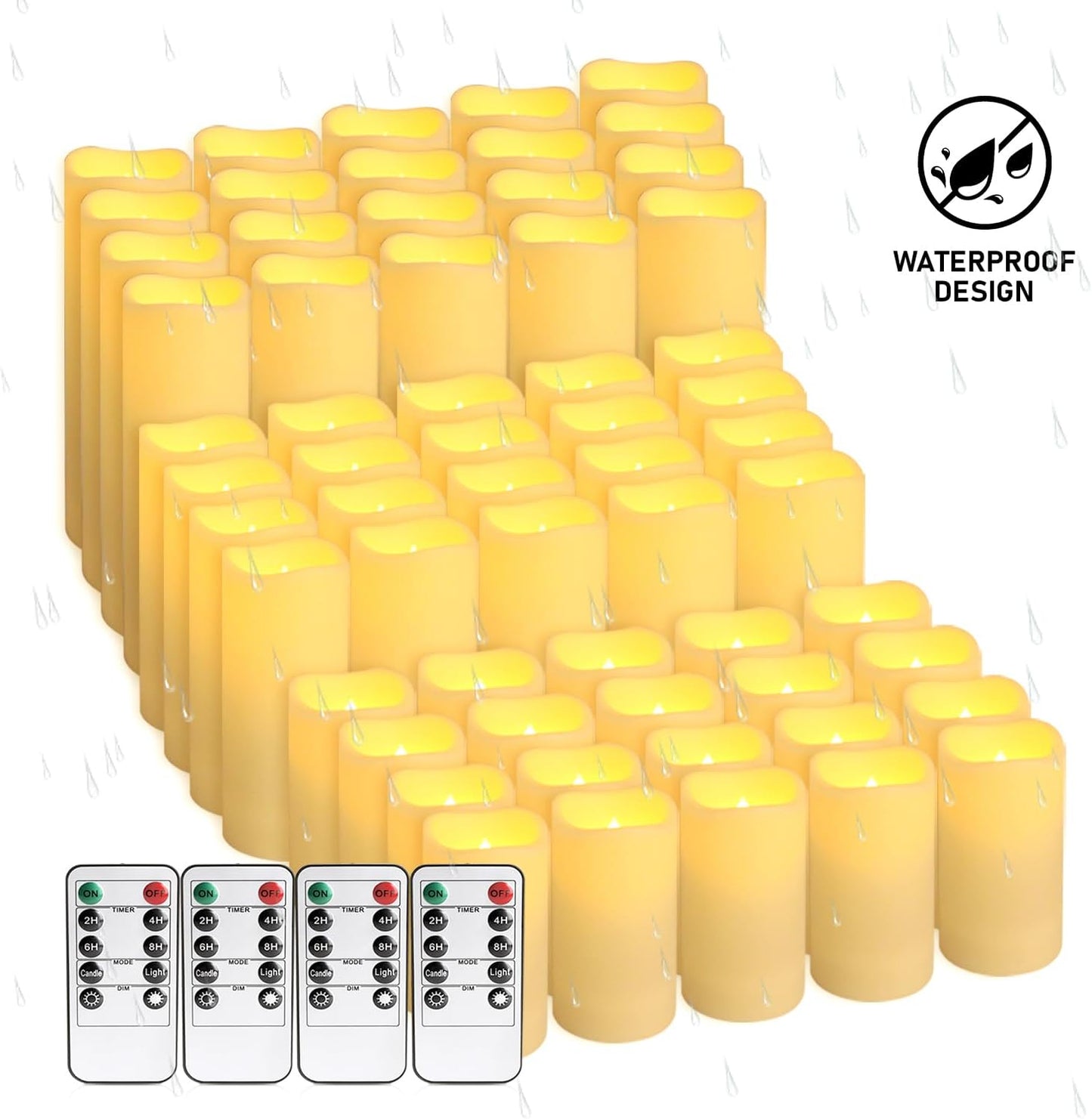 48- Pack of 3 Sizes of LED Flameless Candles.This Candle is Suitable for café, Fancy Restaurant, Bookstore and Other Scenes to Create a Relaxing and Romantic Atmosphere.