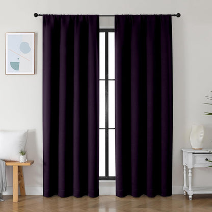 Simplebrand Ava Sage Green Blackout Curtains for Bedroom 63 Inch Length 2 Panels Set, Solid Thermal Insulated Energy Saving Rod Pocket Window Treatment Curtains Blackout Drapes, W40 x L63 Inch, Sage - Colors B