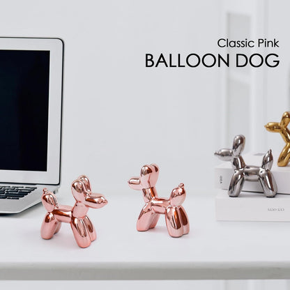 Notakia Cute Ceramics Balloon Dog Statue Crafts Gold Living Room Desktop Decorations,Handmade Modern Small Ceramic Animal Statue Ornament Gold Home Decor Accents