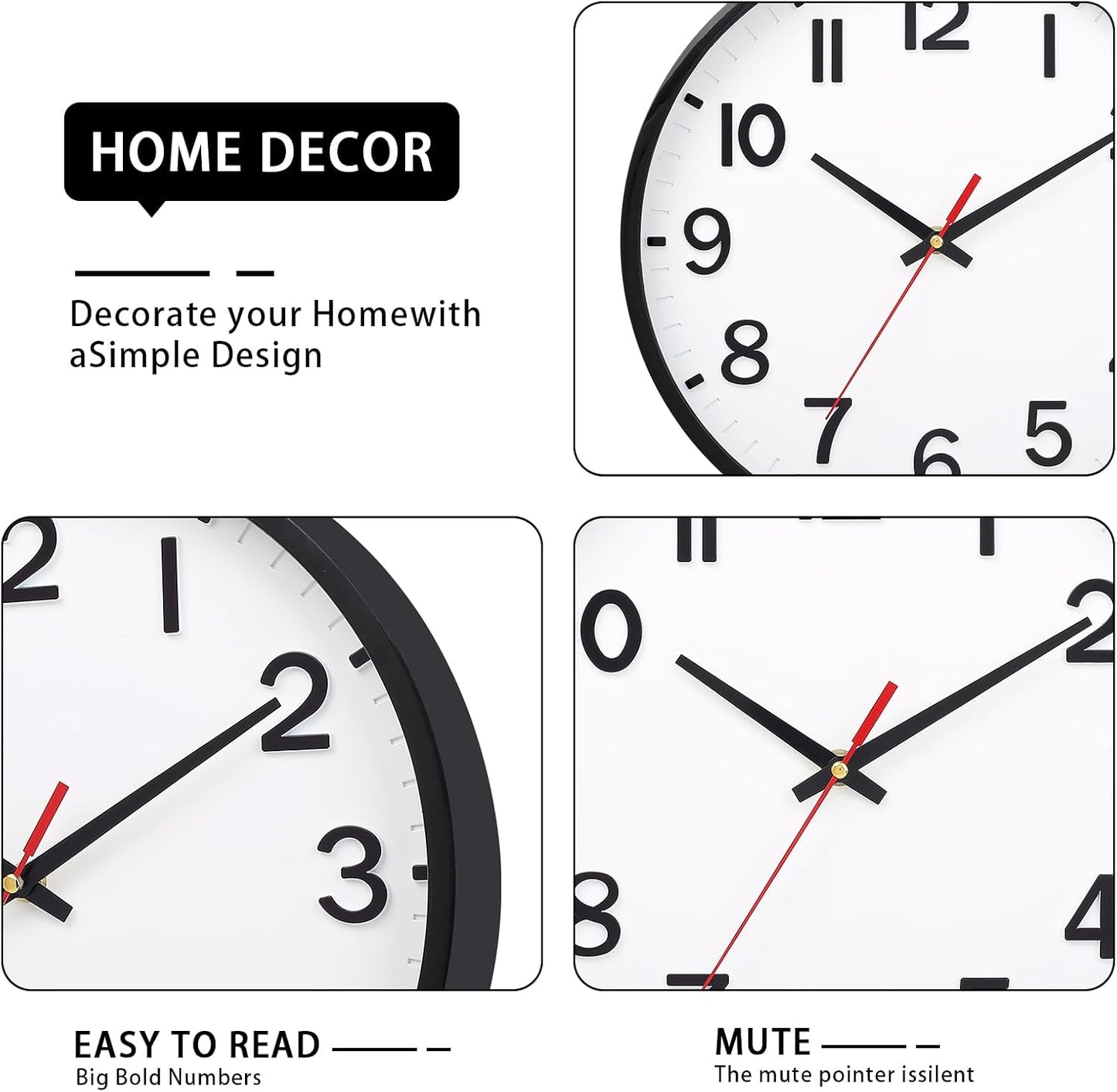 Wall Clocks Battery Operated 8 inch Modern Wall Clock,Silent Non Ticking Wall Clock for Living Room Bedroom Kitchen Office Classroom Decor (Green White)