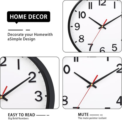 Wall Clocks Battery Operated 8 inch Modern Wall Clock,Silent Non Ticking Wall Clock for Living Room Bedroom Kitchen Office Classroom Decor (Green White)