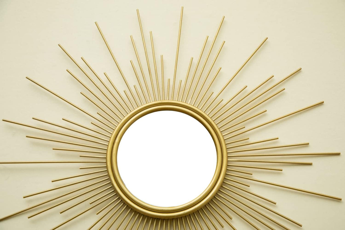 Sunburst Mirror, 24" Boho Mirror, Gold Sun Decorative Mirrors for Wall Decor, Small Mid Century Modern Small Living Room