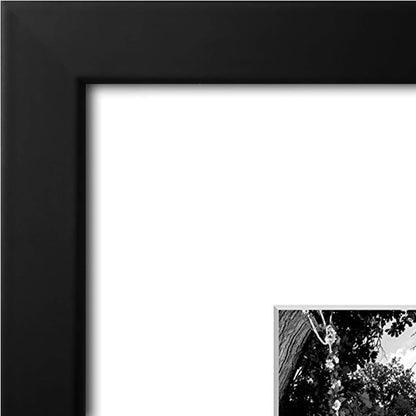 Americanflat 11x14 Picture Frame with Shatter-Resistant Glass - Use as 5x7 Frame with Mat or Display 11x14 Photo Without Mat - Signature Collection - Picture Frames for Wall Display - Black