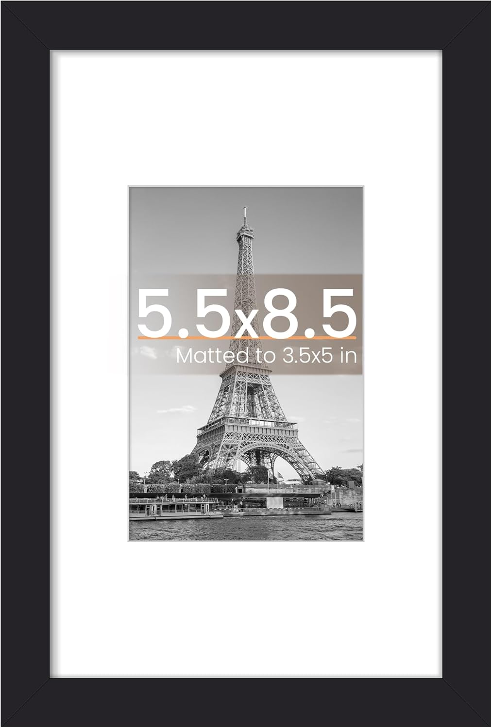 upsimples 8x10 Picture Frame, Display Pictures 5x7 with Mat or 8x10 Without Mat, Wall Hanging Photo Frame, Black, 1 Pack - Colors B