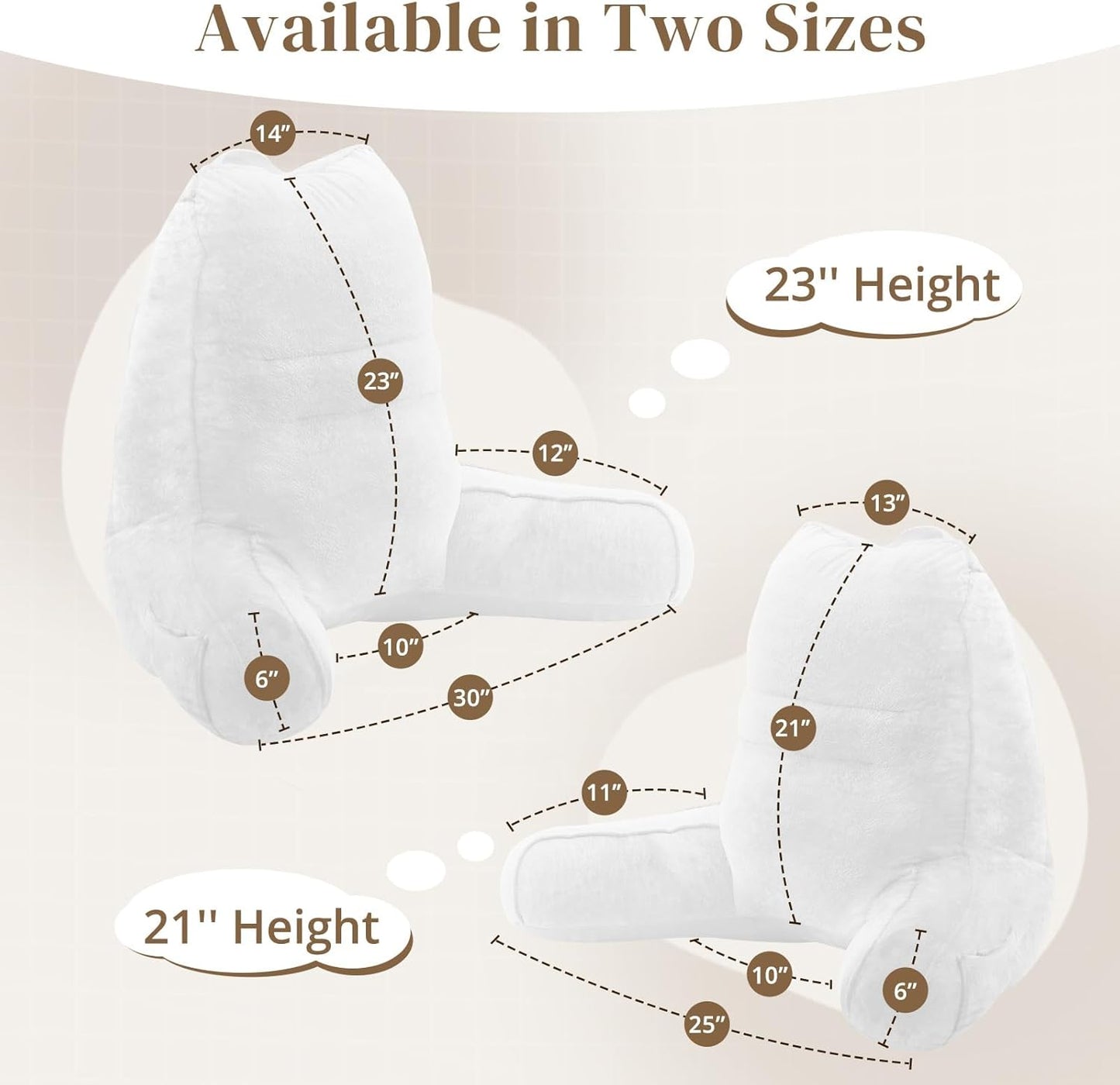 Sasttie Reading Pillows for Sitting in Bed Adult, Back Pillow Bed Sitting Up, Back-Rest Support Cushion for Sit Up on Couch, Sofa, and Floor, Dorm Essentials, Oeko-Tex Certified, Dark Grey
