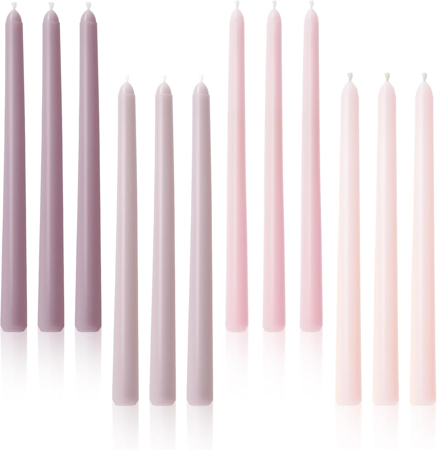 Viyffo Taper Candles, 10 Inch, 4 Pack, Olive Glow – Unscented, Dripless & Smokeless Design, Up to 8 Hour Burn – Long Tall Taper Candlesticks for Wedding, Dinner & Home Decor