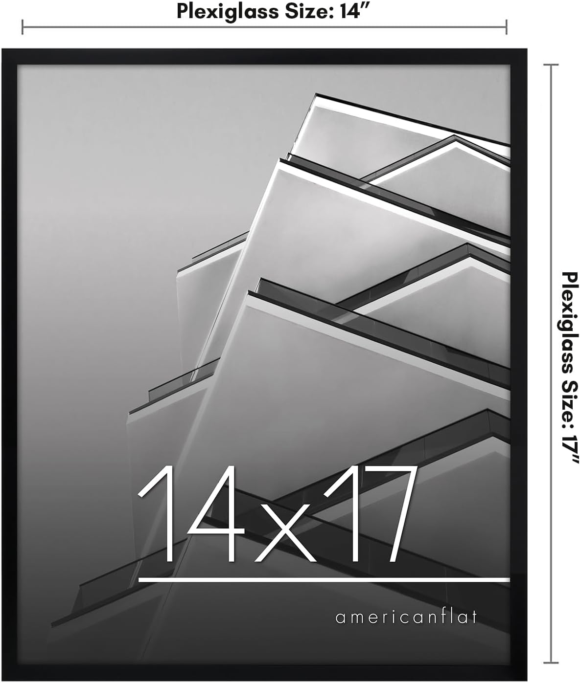 Americanflat 24x36 Poster Frame with Polished Plexiglass - Streamline Collection - Thin Border Picture Frame for Wall Display - Hanging Hardware Included - Black - Colors A