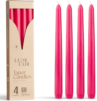 Leor & Lair Ivory Taper Candles - 4 Pack 10" Ivory Candlesticks - Unscented Cream Candle Sticks for Home Decoration, Holiday Tables, Weddings, Restaurants & Business Events
