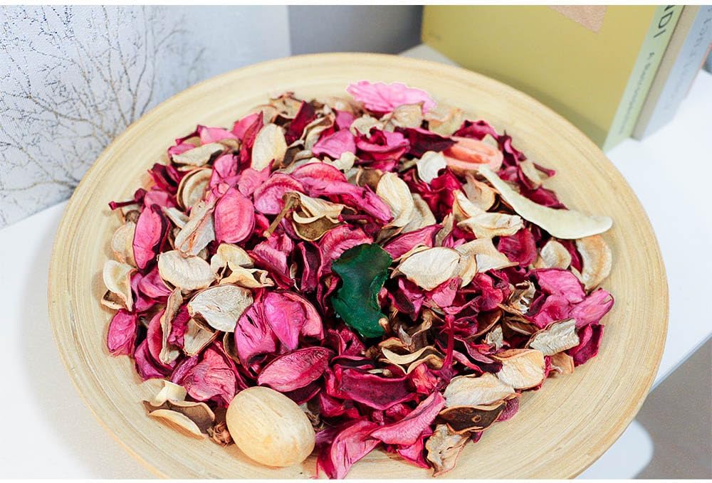 White Potpourri Bags,Pine Scented Potpourri Bowl Filler,Vase Filler,Decorative Dried Flowers, Home Fragrance Popery,Bathroom Decor, Crystal(20 oz)