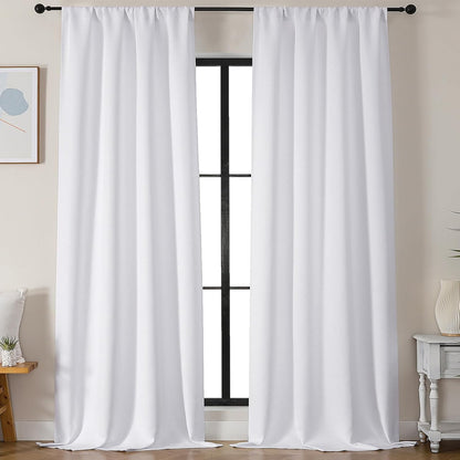 Simplebrand Ava Sage Green Blackout Curtains for Bedroom 63 Inch Length 2 Panels Set, Solid Thermal Insulated Energy Saving Rod Pocket Window Treatment Curtains Blackout Drapes, W40 x L63 Inch, Sage - Colors C
