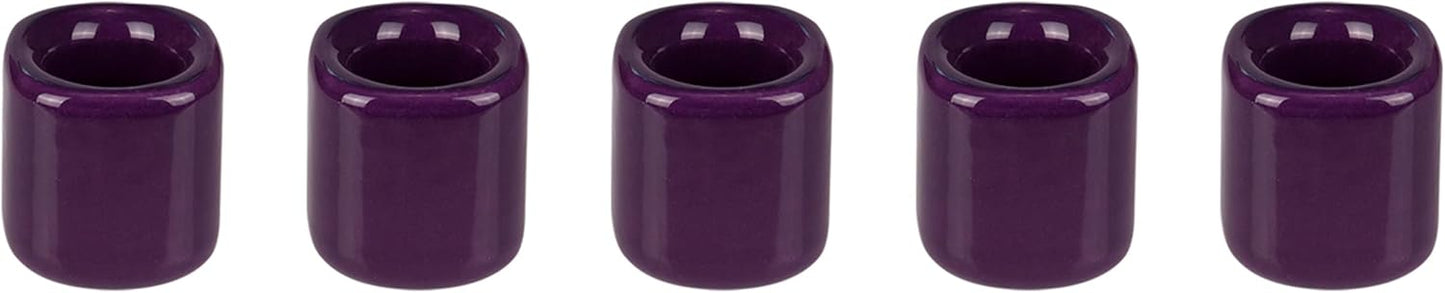 Mega Candles 5 pcs Black 1/2 Inch Diameter Ceramic Chime Ritual Spell Candle Holders, Great for Casting Chimes, Meditation, Rituals, Spells, Vigil, Witchcraft, Wiccan Supplies