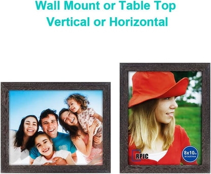 RPJC 5x7 Picture Frames Made of Solid Wood High Definition Glass for Table Top Display and Wall Mounting Photo Frame Black