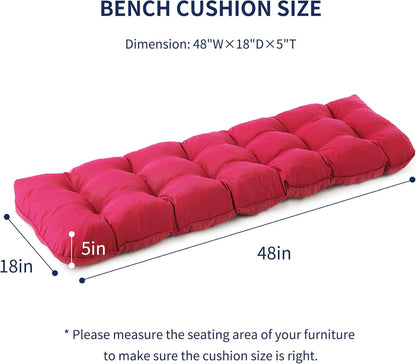 IPYNBAP Outdoor Bench Cushion, 48x18x5 Inch, Waterproof Bench Cushion for Outdoor/Indoor Furniture, Tufted Patio Bench Seat Cushion, Fade Resistant Outdoor Cushions for Porch Swing Couch, Navy Blue