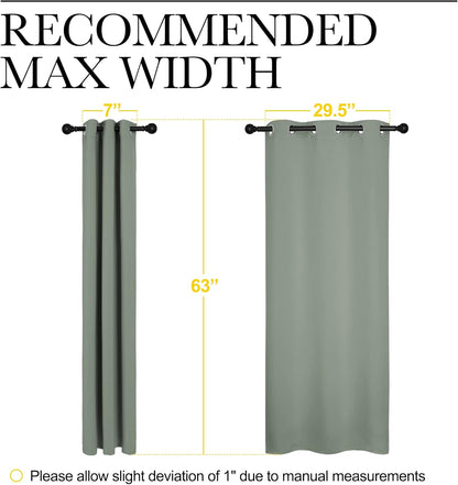 NICETOWN Halloween Pitch Black Solid Thermal Insulated Grommet Blackout Curtains/Drapes for Bedroom Window (2 Panels, 42 inches Wide by 63 inches Long, Black) - Colors B