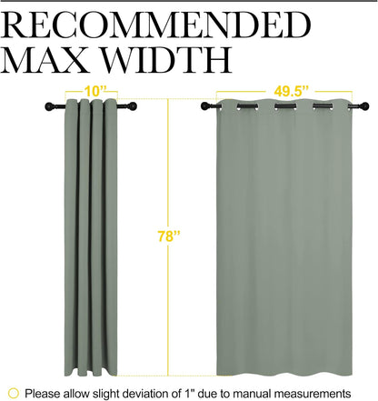 NICETOWN Halloween Pitch Black Solid Thermal Insulated Grommet Blackout Curtains/Drapes for Bedroom Window (2 Panels, 42 inches Wide by 63 inches Long, Black) - Colors B