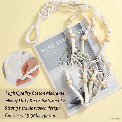 feedee Macrame Plant Hangers Indoor Macrame Hanging Planters for Indoor Plants, 6 Pack Hanging Plant Holders Indoor Hanging, Macromay Plant Hangers for Indoor Plant Hanger, Outdoor Flower Pots Holder